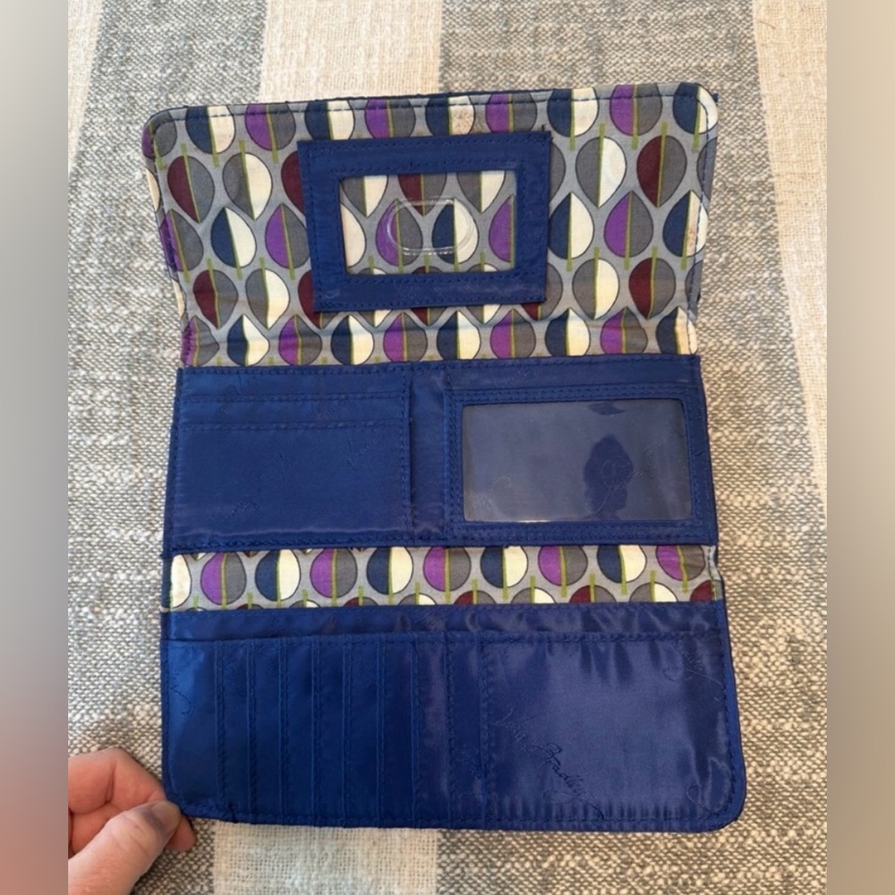 Vera Bradley Royal Blue Quilted Wallet 3 Fold